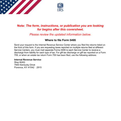 Document preview: IRS Form f5495 — IRS, United States (CERFA n°5495)