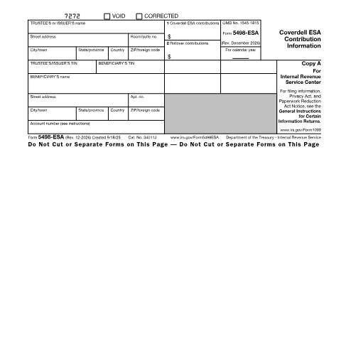 Document preview: IRS Form f5498e — IRS, United States (CERFA n°5498E)