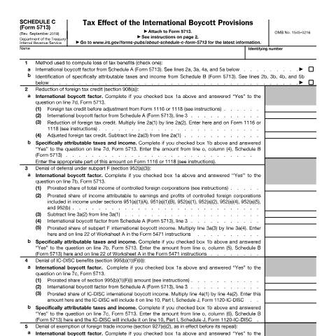 Document preview: IRS Form f5713sc — IRS, United States (CERFA n°5713SC)