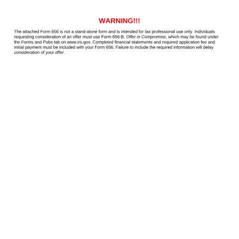 Document preview: IRS Form f656 — IRS, United States (CERFA n°656)