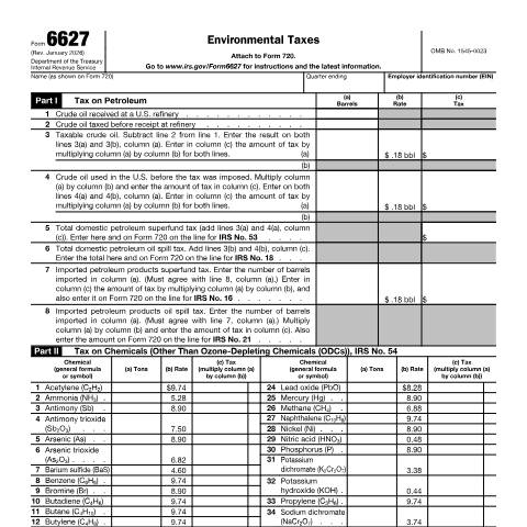 Document preview: IRS Form f6627 — IRS, United States (CERFA n°6627)