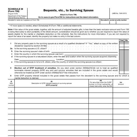 Document preview: IRS Form f706sm — IRS, United States (CERFA n°706SM)