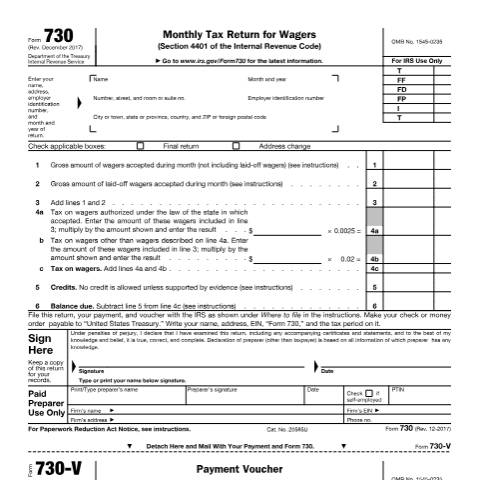 Document preview: IRS Form f730 — IRS, United States (CERFA n°730)