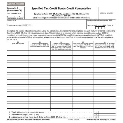 Document preview: IRS Form f8038cpa — IRS, United States (CERFA n°8038CPA)