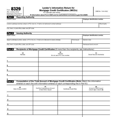 Document preview: IRS Form f8329 — IRS, United States (CERFA n°8329)
