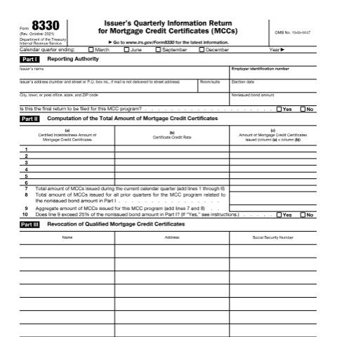 Document preview: IRS Form f8330 — IRS, United States (CERFA n°8330)
