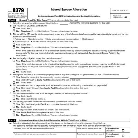 Document preview: IRS Form f8379 — IRS, United States (CERFA n°8379)