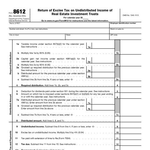 Document preview: IRS Form f8612 — IRS, United States (CERFA n°8612)