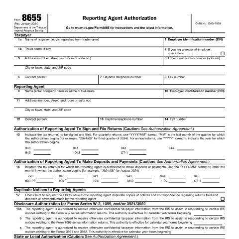Document preview: IRS Form f8655 — IRS, United States (CERFA n°8655)