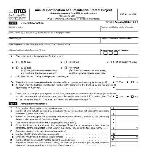 Document preview: IRS Form f8703 — IRS, United States (CERFA n°8703)