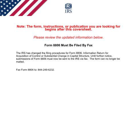 Document preview: IRS Form f8806 — IRS, United States (CERFA n°8806)