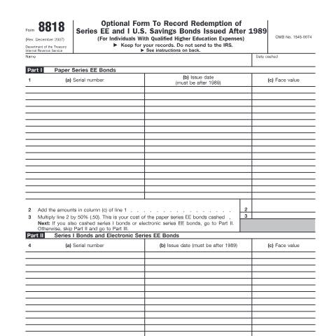 Document preview: IRS Form f8818 — IRS, United States (CERFA n°8818)