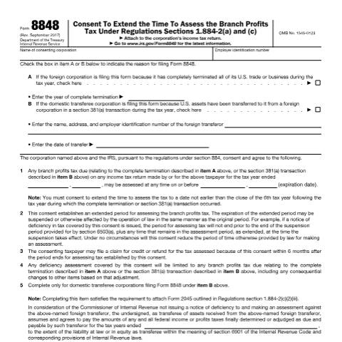 Document preview: IRS Form f8848 — IRS, United States (CERFA n°8848)