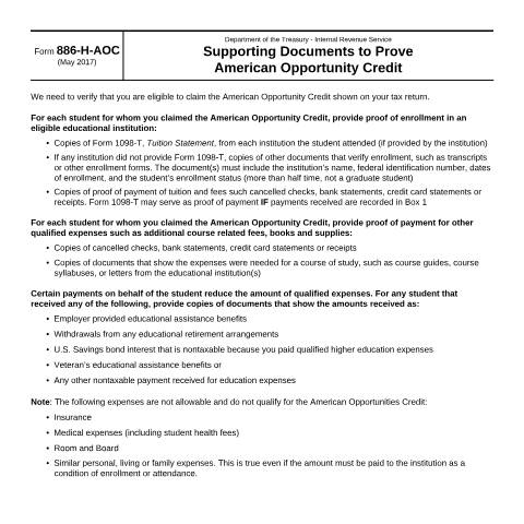 Document preview: IRS Form f886haoc — IRS, United States (CERFA n°886HAOC)