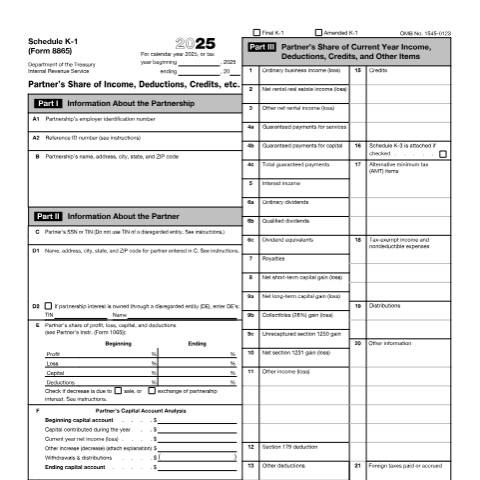 Document preview: IRS Form f8865sk1 — IRS, United States (CERFA n°8865SK1)