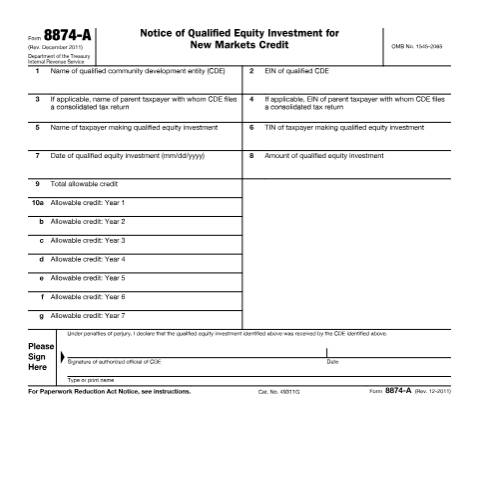 Document preview: IRS Form f8874a — IRS, United States (CERFA n°8874A)
