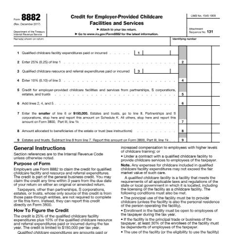Document preview: IRS Form f8882 — IRS, United States (CERFA n°8882)