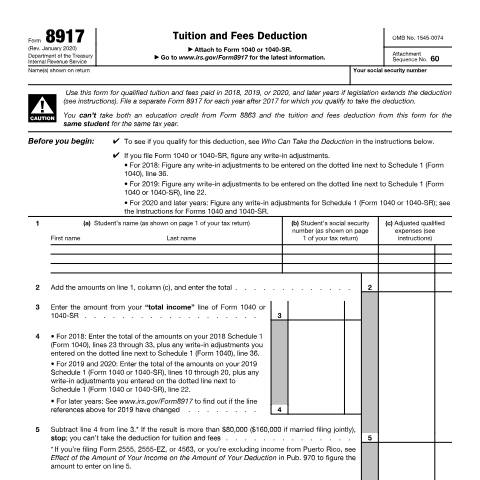 Document preview: IRS Form f8917 — IRS, United States (CERFA n°8917)