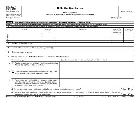 Document preview: IRS Form f8933sf — IRS, United States (CERFA n°8933SF)