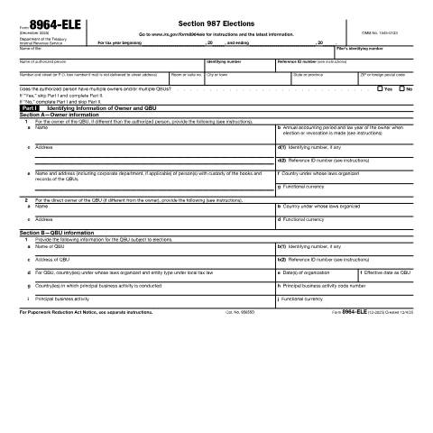 Document preview: IRS Form f8964ele — IRS, United States (CERFA n°8964ELE)