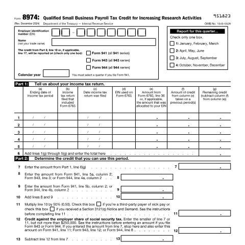 Document preview: IRS Form f8974 — IRS, United States (CERFA n°8974)
