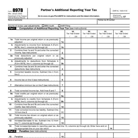 Document preview: IRS Form f8978 — IRS, United States (CERFA n°8978)