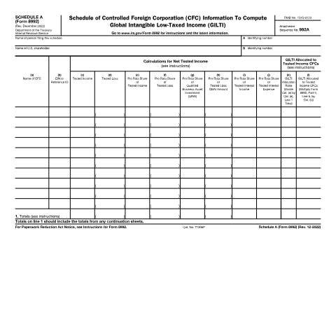 Document preview: IRS Form f8992sa — IRS, United States (CERFA n°8992SA)