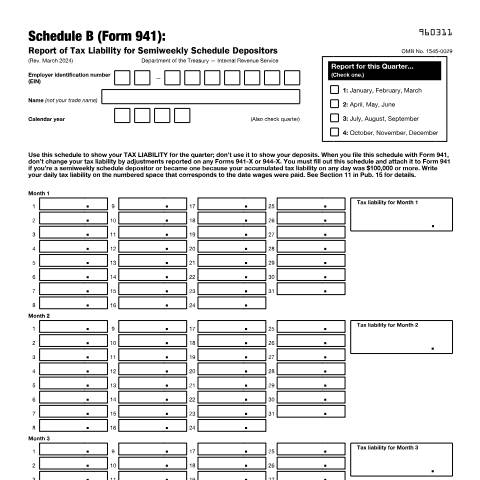 Document preview: IRS Form f941sb — IRS, United States (CERFA n°941SB)
