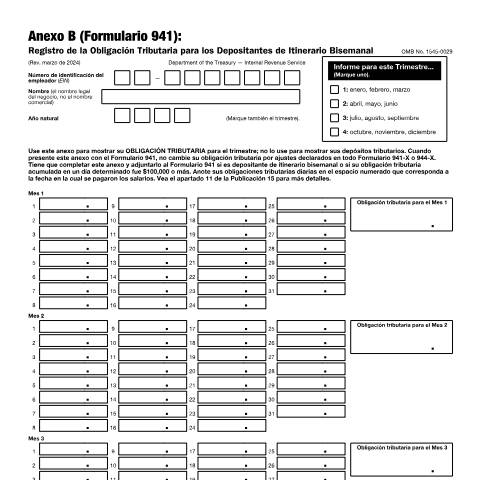 Document preview: IRS Form f941spb — IRS, United States (CERFA n°941SPB)