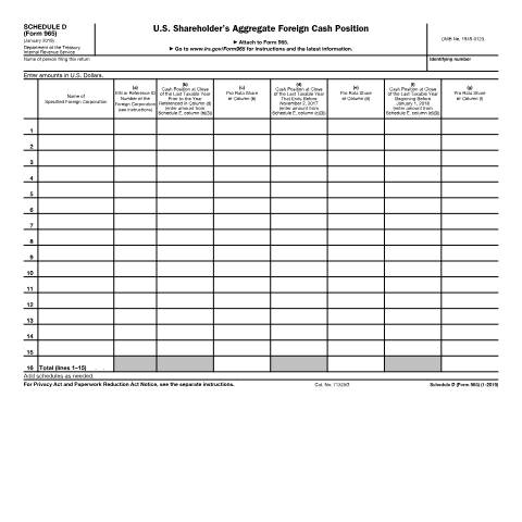 Document preview: IRS Form f965sd — IRS, United States (CERFA n°965SD)