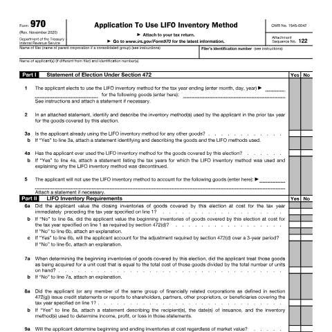 Document preview: IRS Form f970 — IRS, United States (CERFA n°970)