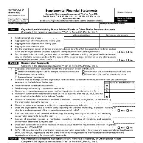 Document preview: IRS Form f990sd — IRS, United States (CERFA n°990SD)