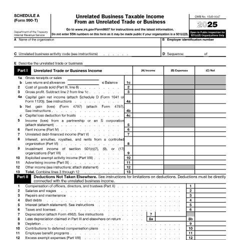 Document preview: IRS Form f990tsa — IRS, United States (CERFA n°990TSA)