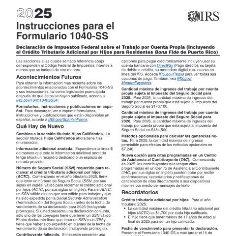 Document preview: IRS Instructions i1040sss — IRS, United States (CERFA n°INST-1040SSS)
