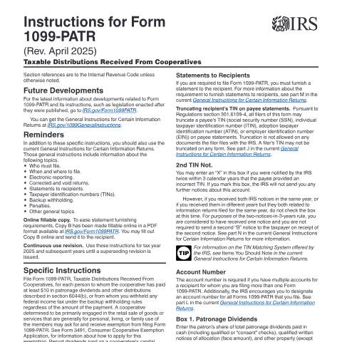 Document preview: IRS Instructions i1099ptr — IRS, United States (CERFA n°INST-1099PTR)