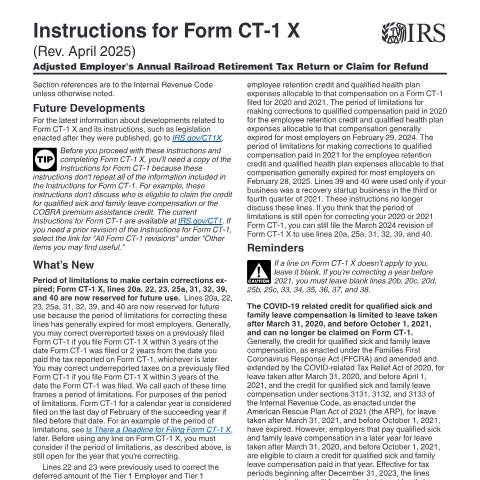 Document preview: IRS Instructions ict1x — IRS, United States (CERFA n°INST-CT1X)