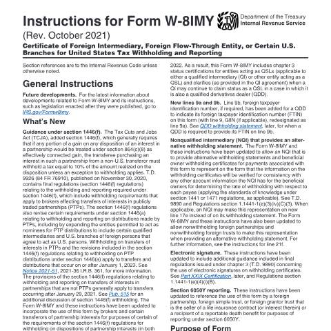 Document preview: IRS Instructions iw8imy — IRS, United States (CERFA n°INST-W8IMY)