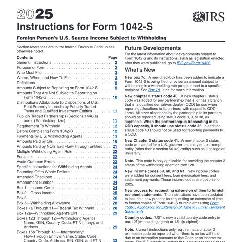 Document preview: IRS Instructions i1042s--2025 — IRS, United States (CERFA n°INST-1042S--2025)