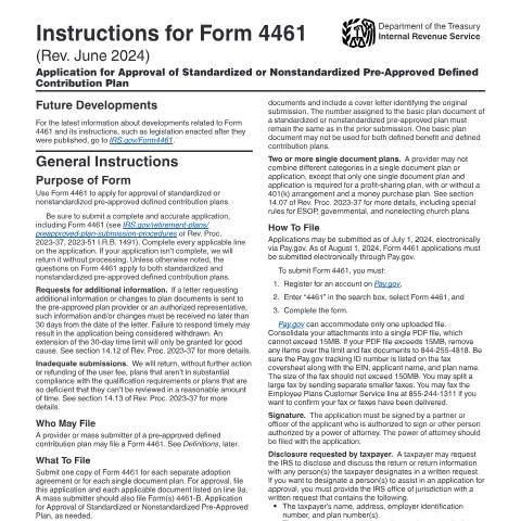Document preview: IRS Instructions i4461 — IRS, United States (CERFA n°INST-4461)