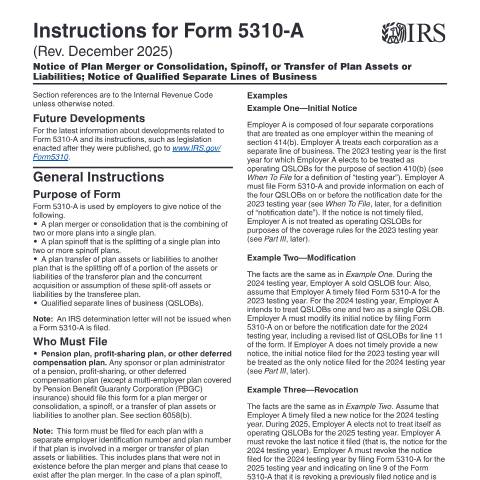 Document preview: IRS Instructions i5310a — IRS, United States (CERFA n°INST-5310A)