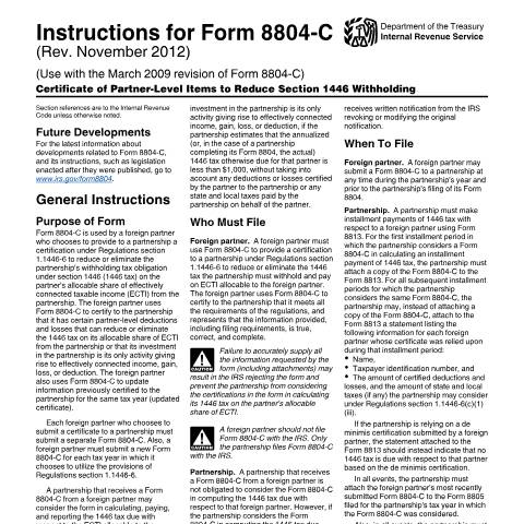 Document preview: IRS Instructions i8804c — IRS, United States (CERFA n°INST-8804C)
