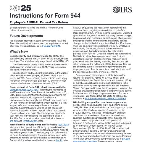 Document preview: IRS Instructions i944 — IRS, United States (CERFA n°INST-944)