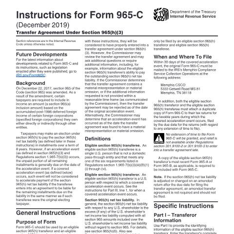 Document preview: IRS Instructions i965c — IRS, United States (CERFA n°INST-965C)