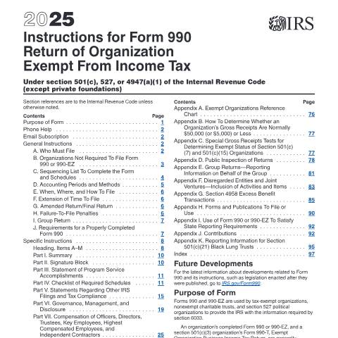 Document preview: IRS Instructions i990 — IRS, United States (CERFA n°INST-990)
