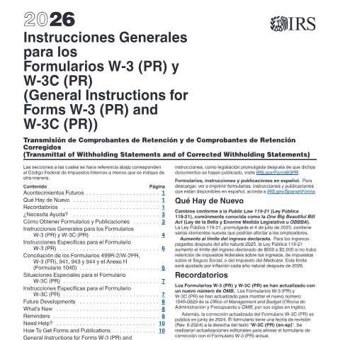 Document preview: IRS Instructions iw3w3cpr — IRS, United States (CERFA n°INST-W3W3CPR)