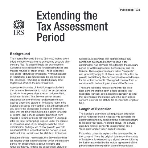 Document preview: IRS Publication p1035 — IRS, United States (CERFA n°PUB-1035)
