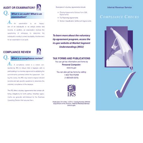 Document preview: IRS Publication p3114 — IRS, United States (CERFA n°PUB-3114)