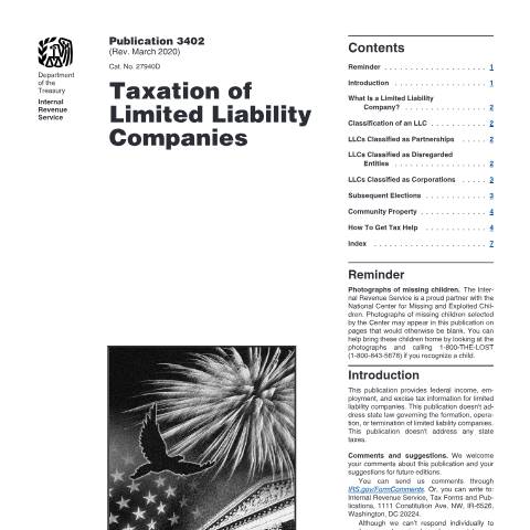 Document preview: IRS Publication p3402 — IRS, United States (CERFA n°PUB-3402)