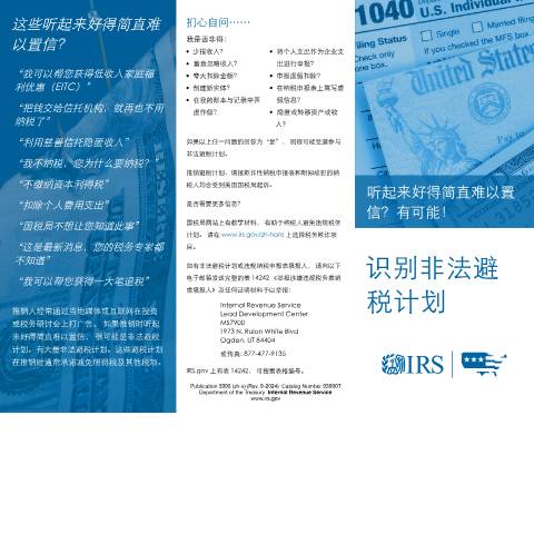 Document preview: IRS Publication p3995zhs — IRS, United States (CERFA n°PUB-3995ZHS)