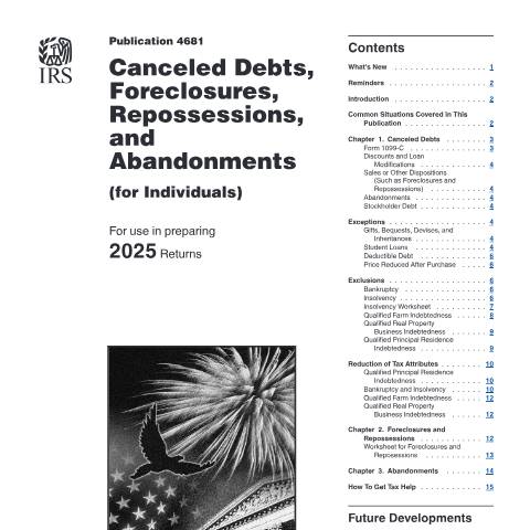Document preview: IRS Publication p4681 — IRS, United States (CERFA n°PUB-4681)